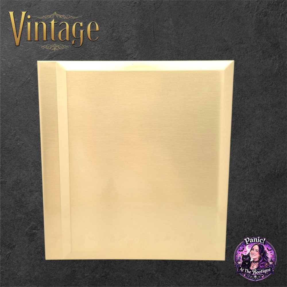 Melannco Vintage Photo Album Gold Metal Navy MCM 11x10 Large Heavy Mid Century
